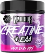 Warrior Creatine Monohydrate Powder + EAA 270g (30 Servings) – Pure Creatine with Essential Amino Acid Supplements for Muscle Recovery & Growth, Pre & Post Workout for Men & Women – Mixed Berry - Image 2