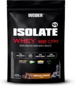 Weider Isolate Whey 100CFM (420g) Chocolate Flavour, Protein 100% Isolate Whey from Isolac®, 23g Protein/Portion, with Digestive Enzymes Digezyme®, No Added Sugar, No Aspartame, Low Fat, 14 Servings - Image 2