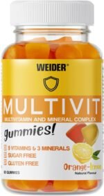 Weider Multivit Gummies - 9 Vitamins and 3 Essential Minerals (zinc, Iodine, Selenium) - Low in Calories (only 13 kcal per dose) - Sugar- and Gluten-Free - 80 Gummies - Image 2
