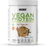 Weider Vegan Protein (540g) Iced Cappuccino Flavour. 23g Protein/dose, Pea Isolate (Pisane) & Rice Protein. with Vitamin B12 & Stevia. Gluten Free, Sugar Free. Packaging 50% Recycled 100% Recyclable - Image 2