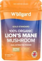 Wellgard Organic Lion's Mane Mushroom Powder 90 Grams - Mushroom Supplement, Dual Extract, Easy to Use, Certified Organic - Image 2