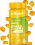 Wellgard Vegan High Strength Turmeric Gummies with Ginger – 1980MG Chewable Turmeric Curcumin Supplement, 60 Gummies, Peach Flavour - Image 2