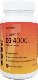 Wellington's Premium 4000iu Vitamin D3, High-Potency, Easy-to-Swallow, 365 Micro Vegetarian Tablets for Year-Round Immune Support, Enhanced Bone Health, Non-GMO, Gluten-Free, Suitable for All Ages - Image 2