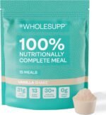 Whole Supp Vanilla Meal Shake, Vegan Protein Meal Replacement Powder, Gluten-Free, 31g Plant Protein, No Added Sugar, 13 Superfoods, High Fibre, 1.5kg, 15 Servings - Image 2