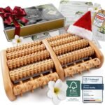 Wooden Foot Massager Roller - FSC®100% Wood Dual Rollers - Massagers for Feet Pain - Plantar Fasciitis Relief - Rolling Acupressure Massage Tool with Reflexology Guide - Gift for Men, Women - Image 2
