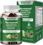 Wormwood Black Walnut Gummies for Gut Cleanse & Digestive | Parasite Cleanse Tincture/Extract with Pumpkin Seed, PAU D'Arco | Herbal Supplement for Well-Being, Probiotics & Prebiotics | 60 Count - Image 2
