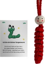 Worry Caterpillar Sensory Toy, Handmade Crochet Textured Companion for Anxiety Relief, Focus Aid, Calming Fidget Tool for Kids & Adults with Stress Management - Image 2