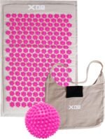 Xn8 Acupressure Mat & Pillow, Spiky Acupuncture Mat for Anxiety, Stress Relief, Back Pain, Muscle Relaxation & Recovery, Portable Reflexology Matt with Carry Bag for Men & Women, White-Pink - Image 2