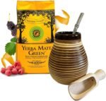 YERBA MATE Green Frutas STARTER SET♦Natural Strong Energy Drink♦Mate Green Complete Set♦Begginer's Kit♦ENERGY Fruty Booster♦Green Mate Frutas 500g Kit♦YerBee Ceramic Cup 300ml♦Bombilla♦Wooden Scoop - Image 2