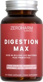 ZeroHarm Digestion Max – 44 Billion CFU Probiotic with 11 Strains & Prebiotics – Gut, Bowel & Digestive Support – Powered by Real Food Ingredients – 60 Vegan Capsules - Image 2