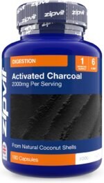 Zipvit Activated Charcoal Capsules 2000mg, Charcoal Tablets Alternative, Digestion Support Supplement, Helps Reduce Excessive Flatulence After Eating, 180 Capsules - Image 2
