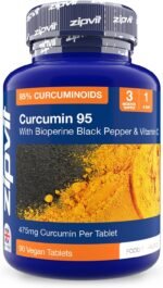 Zipvit Curcumin 95 with Bioperine, Turmeric Curcumin Supplement with 95% Active Curcumin. 90 Vegan Tablets, 3 Months Supply. Vegetarian Society Approved Curcumin Supplement. - Image 2