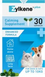 Zylkene Plus Calming Supplement for Cats & Dogs up to 10kg | Promotes Relaxation in long-term challenging situations: New baby, Home Alone, Moving house | Easily administered | 30 capsules - Image 2