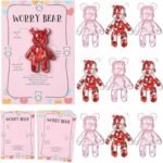party greeting 10 Set Pocket Bear Hug Emotional Support Gifts Mental Health Anxiety Relief Positivity Autism Fidget Gift Stress Relief Gift for Boy Girls Valentine's Day Favor Gift（Pink） - Image 2