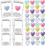 party greeting 40 Set Glitter Pocket Heart Hug Emotional Support Gifts Mental Health Anxiety Relief Positivity Autism Fidget Gift Stress Relief Gift for Boy Girls Back to School Favor - Image 2