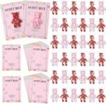 party greeting 40 Set Pocket Bear Hug Emotional Support Gifts Mental Health Anxiety Relief Positivity Autism Fidget Gift Stress Relief Gift for Boy Girls Valentine's Day Favor Gift（Pink） - Image 2