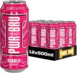 𝐏𝐖𝐑-𝐁𝐑𝐔 Diablo Cherry 12 Pack Big Can Energy Drink with High Caffeine, Taurine and Vitamins - 12 x 500ml Cans - Image 2