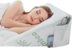 𝗣𝗿𝗲𝗺𝗶𝘂𝗺 Bamboo Bed Wedge Pillow - Deeper Sleep - Antibacterial, Breathable Contouring Support Stay Cool Memory Foam Cushion with Left Side Pockets - Image 2