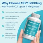 MSM 3,000mg | with Added Vitamin C | Supports Healthy Joints, Skin, and Immune Function | Vegan & Vegetarian Friendly | Made in The UK - Image 3