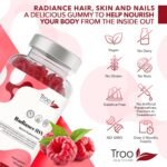 Troo Health Care Radiance HSN 150 Raspberry Flavour Gummies - Advanced Hair Skin & Nails Supplement for Men & Women - 13 Essential Nutrients Inlcuding Biotin - Image 3