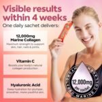 Benjamin Button Marine Collagen Liquid Sachet w/Hyaluronic Acid & Vitamin C | for Hair, Skin, Nails & Joints | 12,000mg High Strength Hydrolysed Collagen (Orange, 28x Sachets) - Image 4