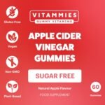 Vitammies Vegan Apple Cider Vinegar Gummies – Natural Fruit Flavour & Daily Vitamin C, B12 & B9 – Gelatine-Free, Non-GMO, Gluten & Sugar-Free & Vegan Apple Cider Gummies – 60 Count Gummy Vitamins - Image 9