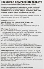HRI Clear Complexion 30 Tablets - for Symptomatic Relief of Minor Skin Conditions Such as Spots, Pimples, Blemishes, Mild Acne, Mild Eczema. 1 Pack - Image 3