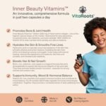 Inner Beauty Vitamins™ with Halal Marine Collagen, Biotin, Hyaluronic Acid & Vitamin D3 | All-in-One Hair, Skin & Nails Supplement | Women & Men | Clean, Ethical Formula | New & Improved by Vitaroots® - Image 3
