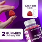 Vitamatic Biotin Gummies 10,000 mcg for Stronger Hair, Skin & Nails - 60 Vegan Gummies - Also Called Vitamin B7 - Image 5