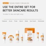 Turmeric Vitamin C Skincare Set, 7PCS Face & Body Care Kit for Hydrating, Soothing & Pore Refining, Christmas Birthday Pamper Gift for Women Teenage Girls, Travel size, for Dull & Uneven Skin - Image 6