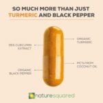 NATURE SQUARED Turmeric [Blend]: Premium Turmeric (2335mg) and Black Pepper Capsules with 95% Curcumin&MCTs - 240 High Strength Capsules - 8 Month Supply - Vegan - Non GMO - Gluten Free - GMP- UK Made - Image 3