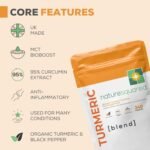 NATURE SQUARED Turmeric [Blend]: Premium Turmeric (2335mg) and Black Pepper Capsules with 95% Curcumin&MCTs - 240 High Strength Capsules - 8 Month Supply - Vegan - Non GMO - Gluten Free - GMP- UK Made - Image 4