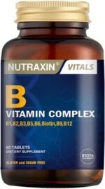 Nutraxin Vitamin B Complex, 60 Tablets - 10 Essential Vitamins with Biotin, Folic Acid & Choline for Energy, Metabolism & Skin Health - Vegan, Additives & Allergens-Free Immune System Booster - Image 3