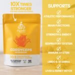 HYBRID HERBS – CORDYCEPS Mushroom Powder 10X Strength - Supplement for Muscle, Energy, Gym Workout, Immunity Support with Beta Glucans & Adenosine - HIGH Potency 10:1 Extract - 56 Serving (56g) - Image 4