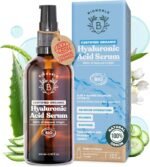 BIONOBLE Hyaluronic Acid Serum for Face Certified Organic - Hydrating, Anti Aging, Wrinkle - Face Serum for Women Mature Skin and All Types - Vegan Pure Hyaluronic Acid - Glass Bottle, Pump - 100ml - Image 2