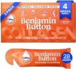 Benjamin Button Marine Collagen Liquid Sachet w/Hyaluronic Acid & Vitamin C | for Hair, Skin, Nails & Joints | 12,000mg High Strength Hydrolysed Collagen (Orange, 28x Sachets) - Image 2