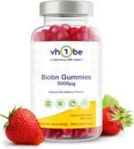 Biotin Gummies 10000mcg Per Serving – 150 High Strength Vitamin B7 for Hair Growth, Skin & Energy Support | Natural Strawberry Flavour Biotin Supplement | Vegan Hair Gummies by vh1be - Image 2