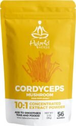 HYBRID HERBS – CORDYCEPS Mushroom Powder 10X Strength - Supplement for Muscle, Energy, Gym Workout, Immunity Support with Beta Glucans & Adenosine - HIGH Potency 10:1 Extract - 56 Serving (56g) - Image 2