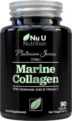 Marine Collagen with Hyaluronic Acid, Vitamin C - 90 Hydrolyzed Capsules (not Tablets) - Premium High Strength Collagen Supplements for Women & Men - Type 1 Marine Collagen - Nu U Nutrition - Image 2