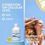 Swedish Nutra - Hyaluronic Acid Liquid Supplement - Pack of 500 ml, 33 Day Supply | Plus Vitamin C & Silica for Skin & Joint Hydration | Vegan & Free from Sugar & Gluten | 100% Natural Lemon Flavour - Image 4
