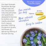 Starflower Oil 1000mg | 90 Premium Softgels | 178mg GLA | Cold-Pressed Borage Oil + Antioxidant Vitamin E | Omega 6 & 9 | PA-Safe | UK Made - Just Vitamins - Image 4