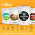 Starflower Oil 1000mg | 90 Premium Softgels | 178mg GLA | Cold-Pressed Borage Oil + Antioxidant Vitamin E | Omega 6 & 9 | PA-Safe | UK Made - Just Vitamins - Image 6