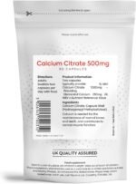 Calcium Citrate 500mg | 90 Vegan Capsules | Supports Strong Bones, Teeth & Muscle Function | Highly Absorbable Form | Contributes to Energy & Nerve Health | UK Made Premium Quality | Just Vitamins - Image 3