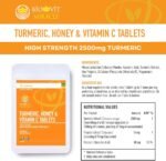 VYTALIVING 2500mg High Strength 120 Turmeric Tablets with Honey & Vitamin C, Turmeric Supplements, Herbal Food Supplement for Joint Function & Immune System Health | 120 Tablets - Image 4