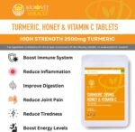 VYTALIVING 2500mg High Strength 120 Turmeric Tablets with Honey & Vitamin C, Turmeric Supplements, Herbal Food Supplement for Joint Function & Immune System Health | 120 Tablets - Image 5
