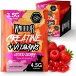 Warrior Creatine Plus Vitamins Sachets, Daily Wellness Drink Mix with 3.5g Creatine and Multivitamin Blend for Energy, Focus, Immunity and Vitality, Zero Sugar Mixed Berry, 15 Sachets - Image 2